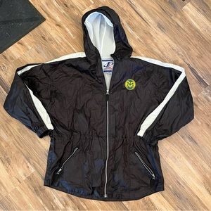 Womens vintage 90s logo athletic colorado state CSU rams windbreaker jacket sz L